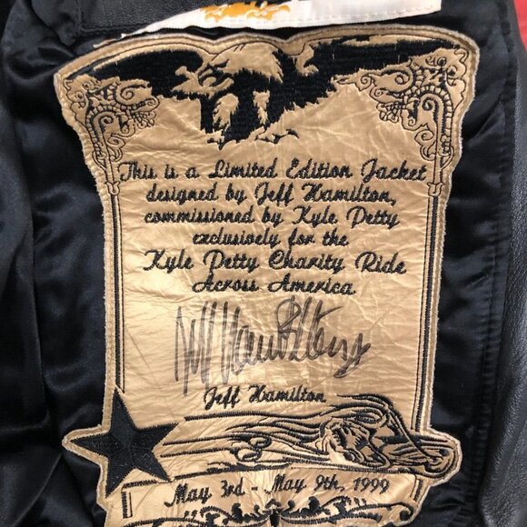Nascar Kyle Petty 5th Annual Charity Ride 1999 Jeff Hamilton Leather Jacket RARE - Picture 6 of 8